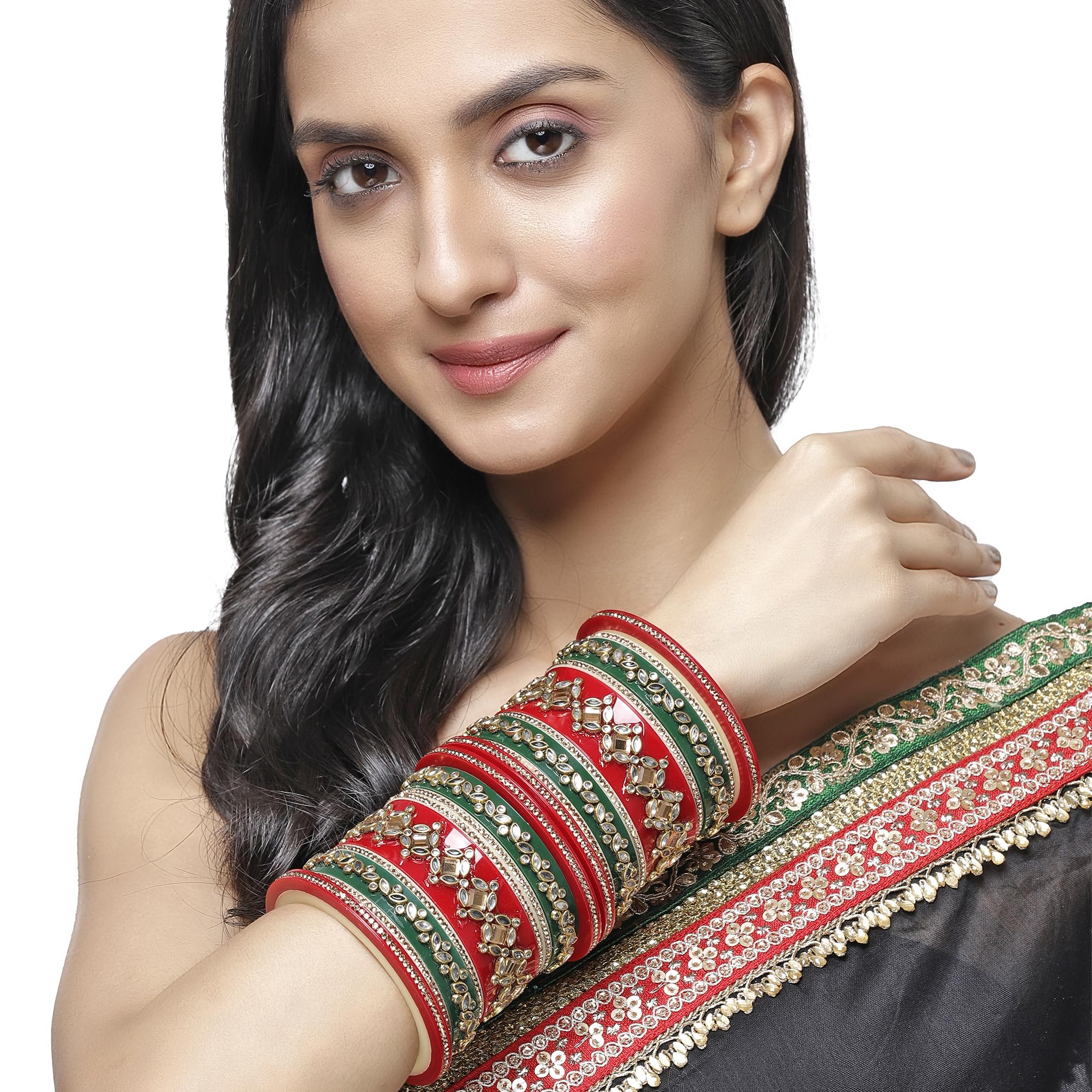 Gold-Plated Champagne Pearl Bangles Set